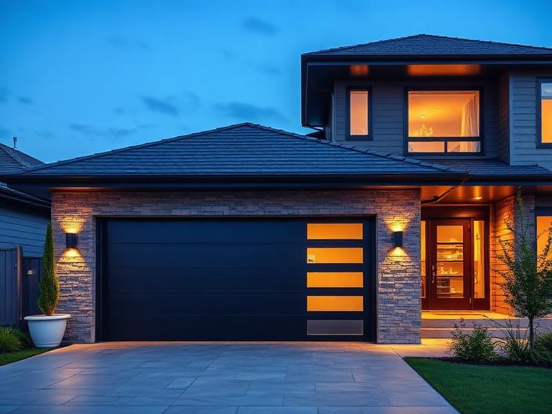 Modern energy-efficient garage door installation
